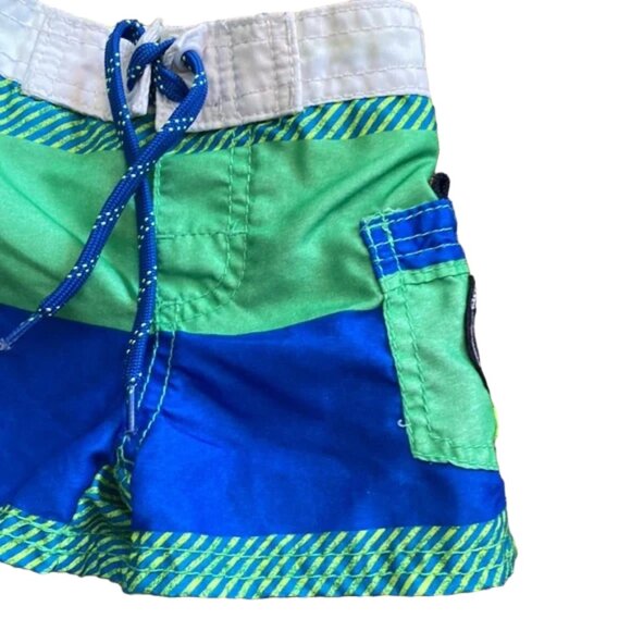 OshKosh Stripe Colourblock Surf Dept. Swim Trunks 6 Months - Picture 2 of 8